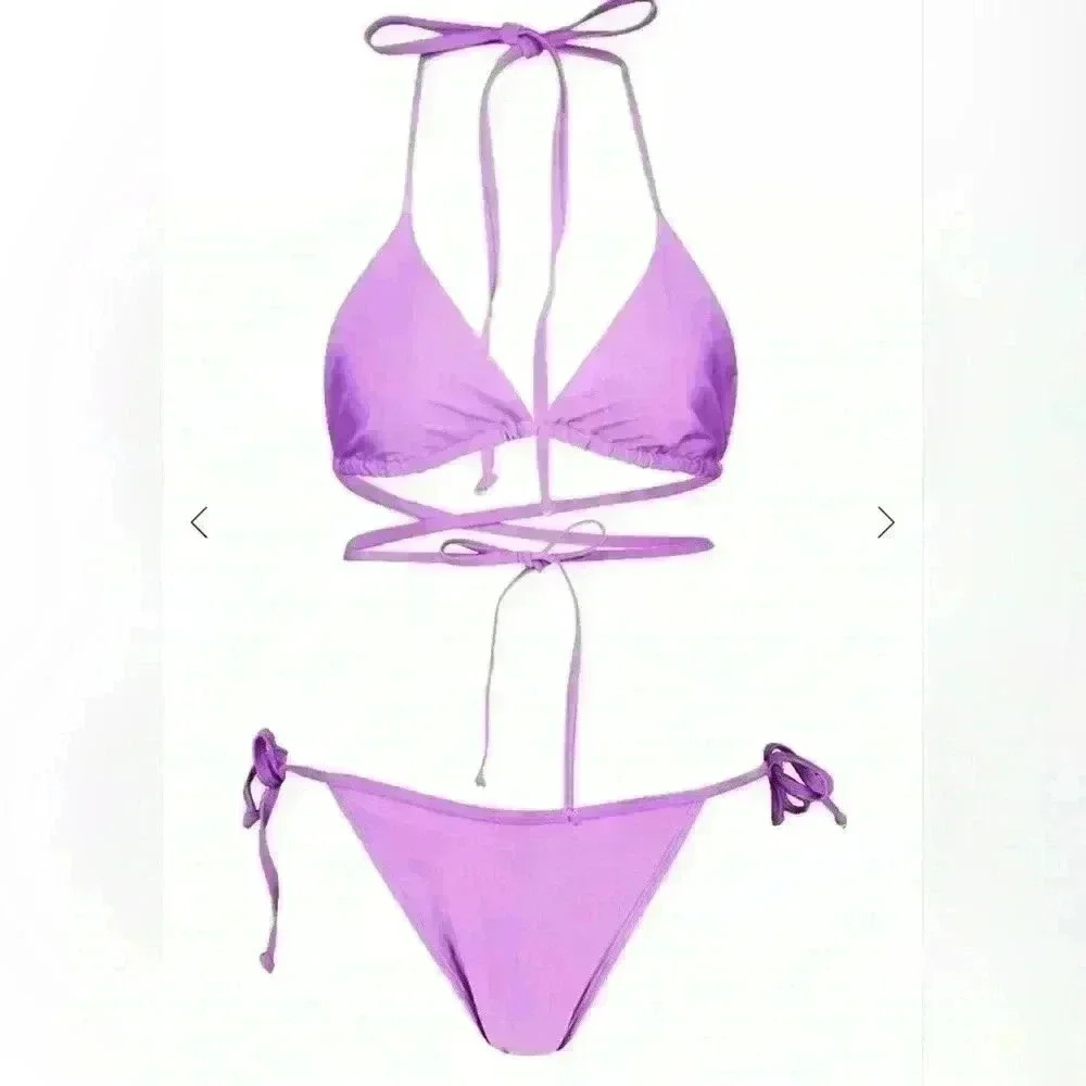 Boohoo NWT Basic Triangle Bikini Size 12 - Picture 2 of 7